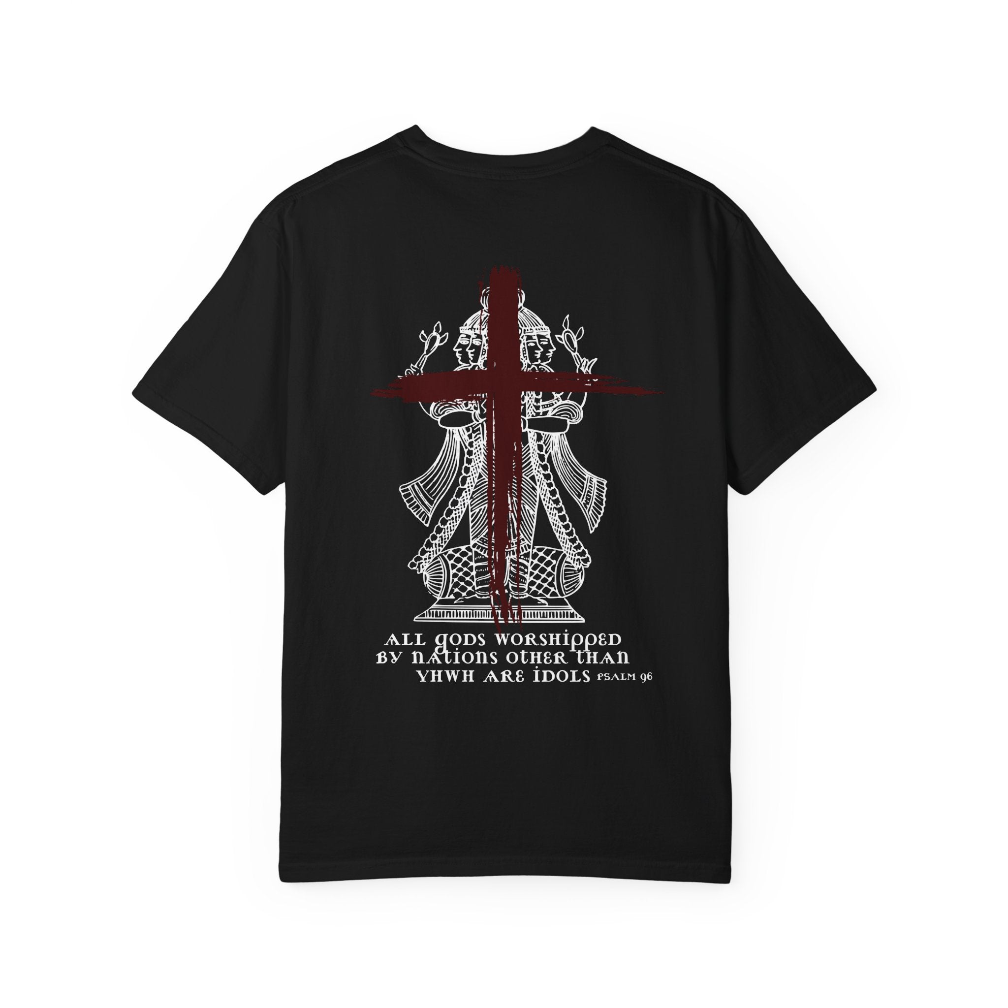 Christian Cross T-Shirt — Brushstroke Faith Tee (Back Print)