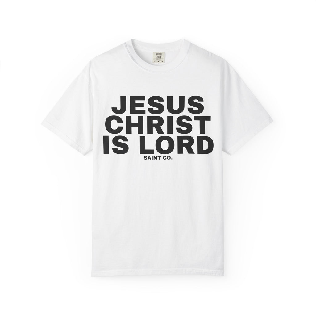 Jesus Christ Is Lord T-Shirt — Front Text & Back Cross Christian Tee